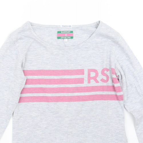 Rampant Sporting Womens Grey   Basic T-Shirt Size 6