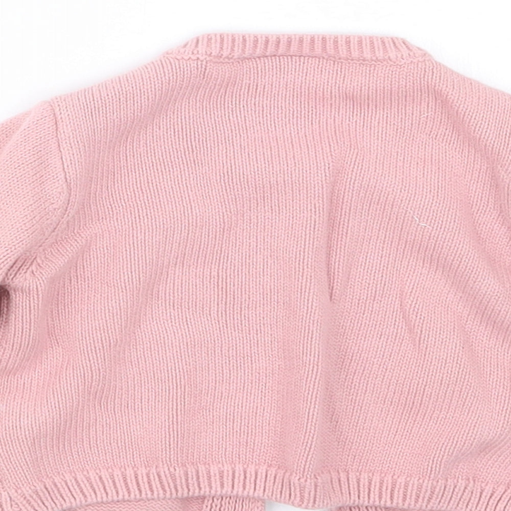 NEXT Girls Pink  Knit Cardigan Jumper Size 3-6 Months