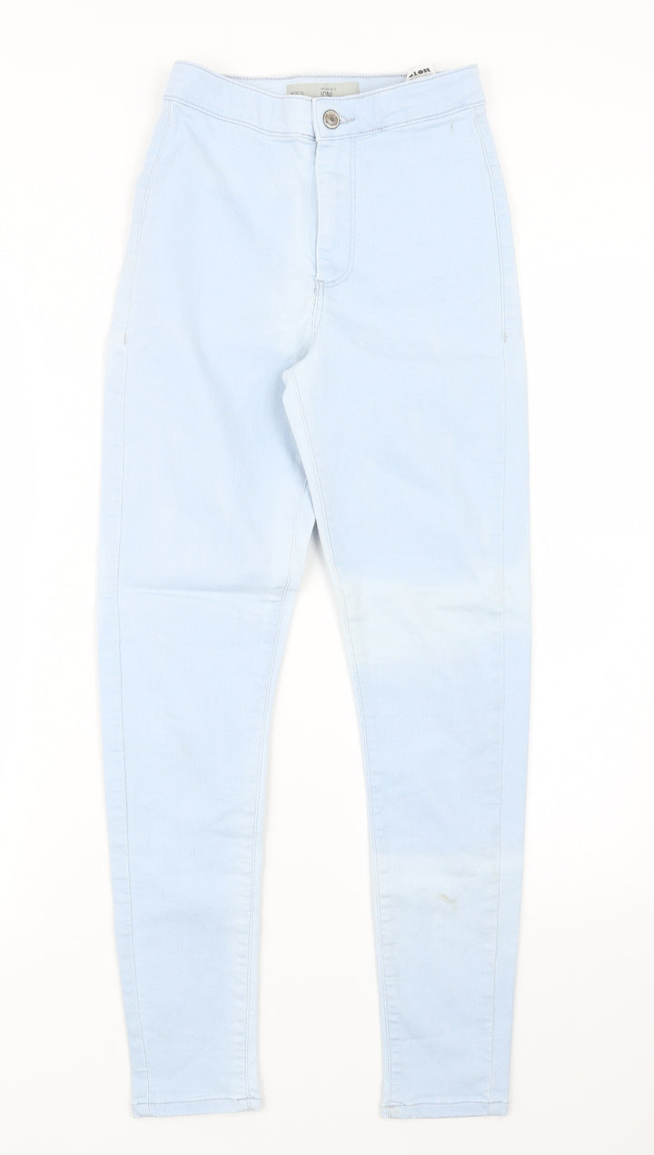 Topshop Womens Blue Denim Straight Jeans Size 23 in L27 in