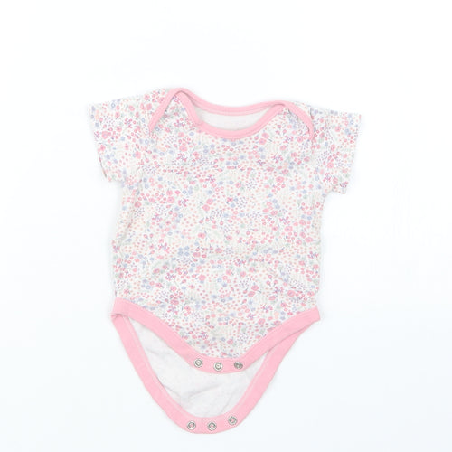 George Girls Pink Floral  Babygrow One-Piece Size 3-6 Months