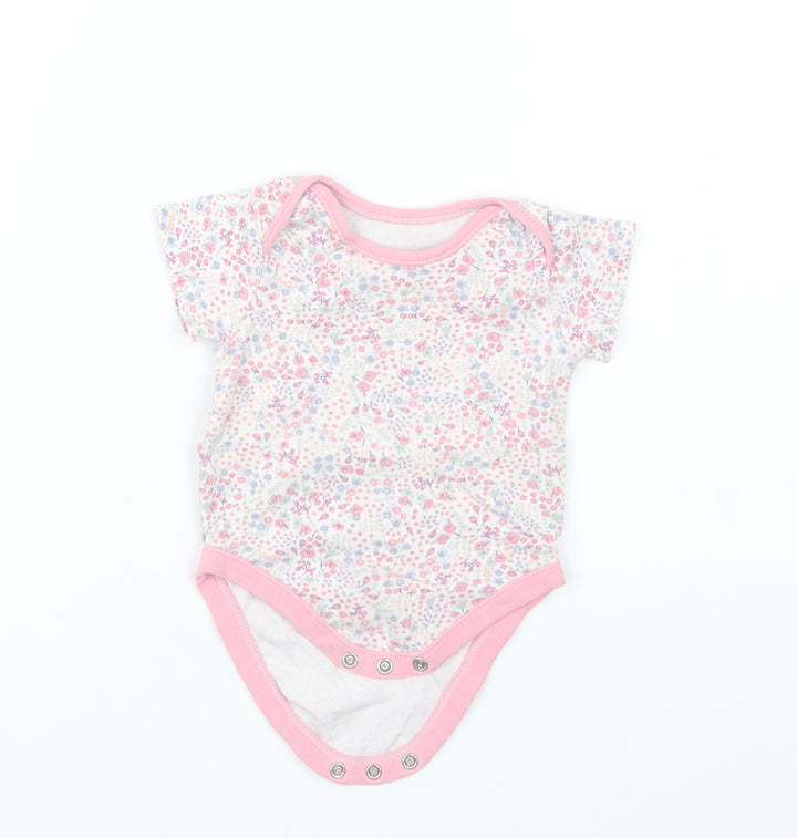 George Girls Pink Floral Babygrow One-Piece Size 3-6 Months