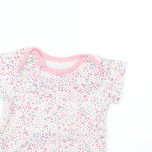 George Girls Pink Floral  Babygrow One-Piece Size 3-6 Months