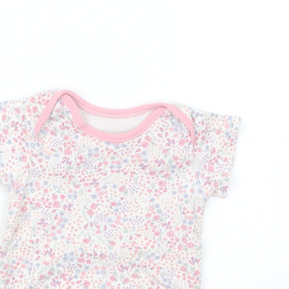 George Girls Pink Floral  Babygrow One-Piece Size 3-6 Months