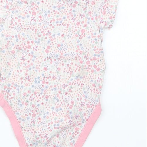 George Girls Pink Floral  Babygrow One-Piece Size 3-6 Months