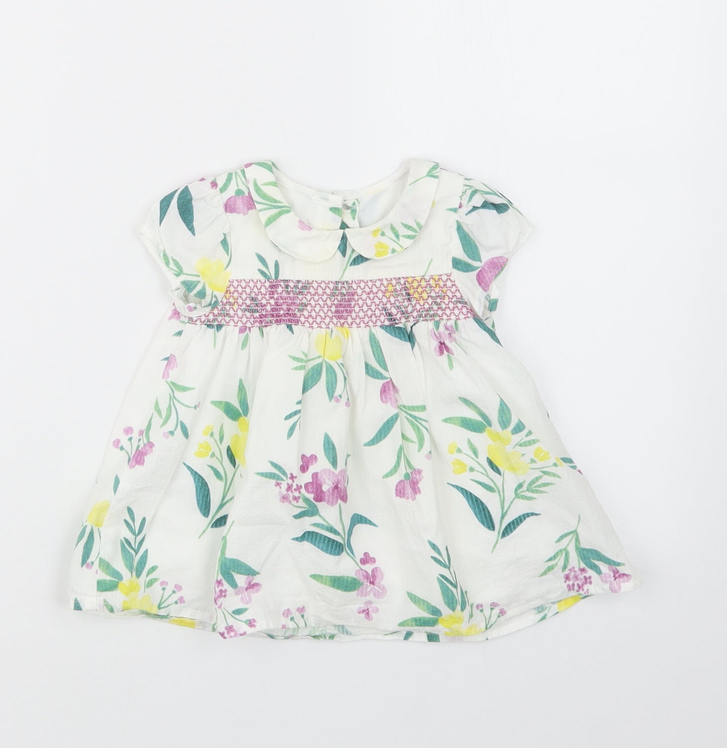 TU Girls White Geometric  A-Line  Size 3-6 Months