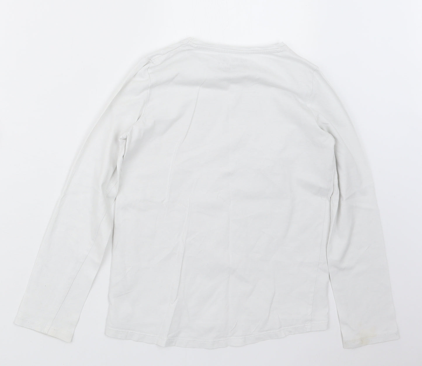 F&F Girls White   Basic T-Shirt Size 9-10 Years  - Christmas