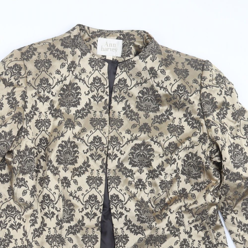 Ann Harvey Womens Black Geometric  Jacket  Size 20