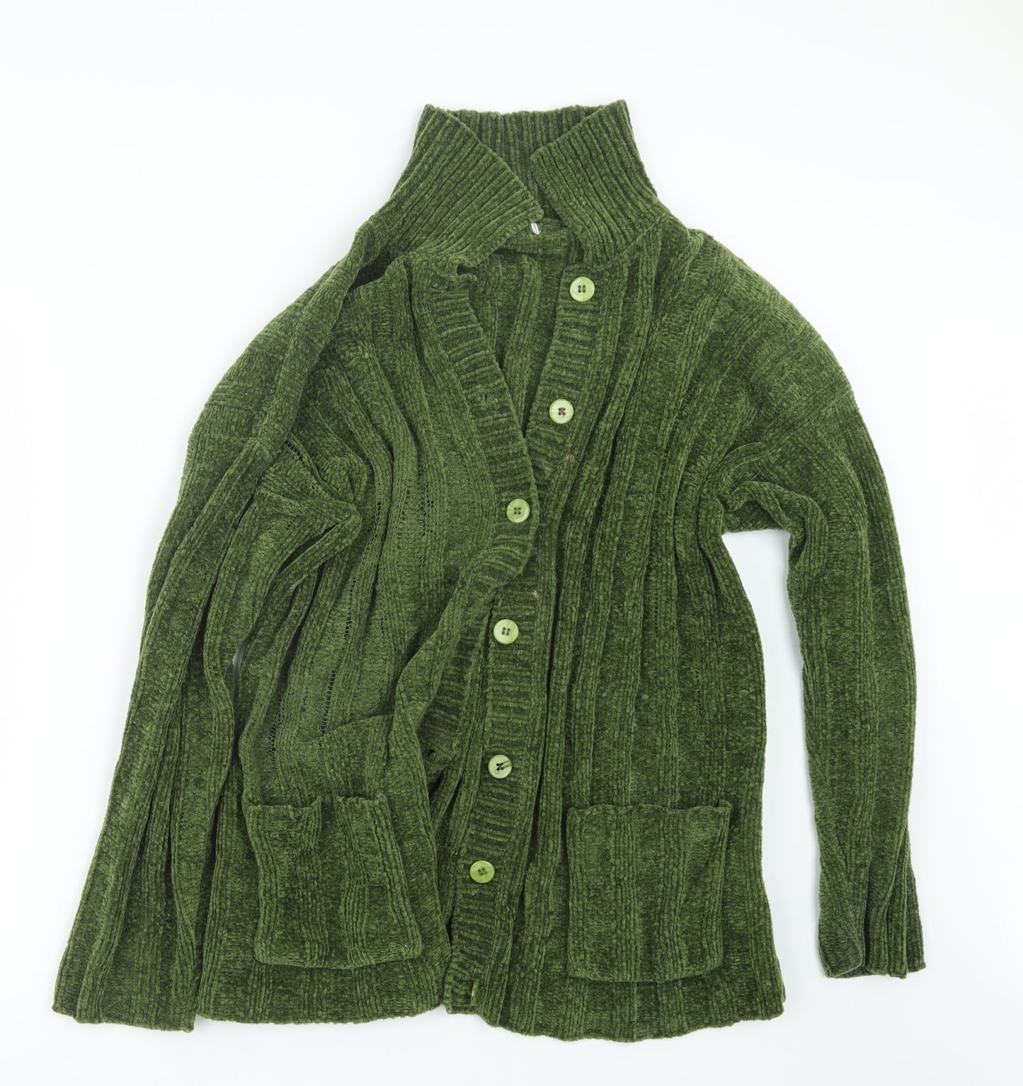 Preworn Womens Green  Velvet Cape Jumper Size M