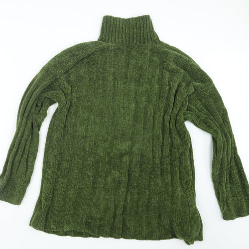 Preworn Womens Green  Velvet Cape Jumper Size M