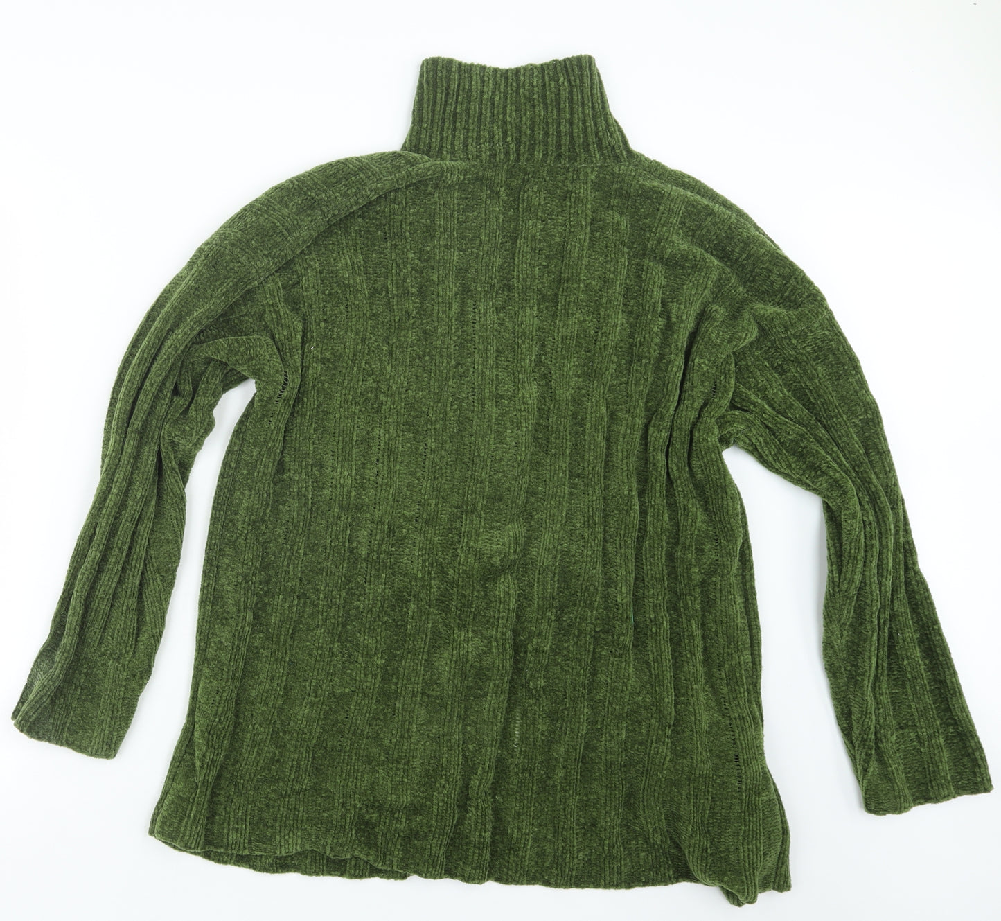 Preworn Womens Green  Velvet Cape Jumper Size M