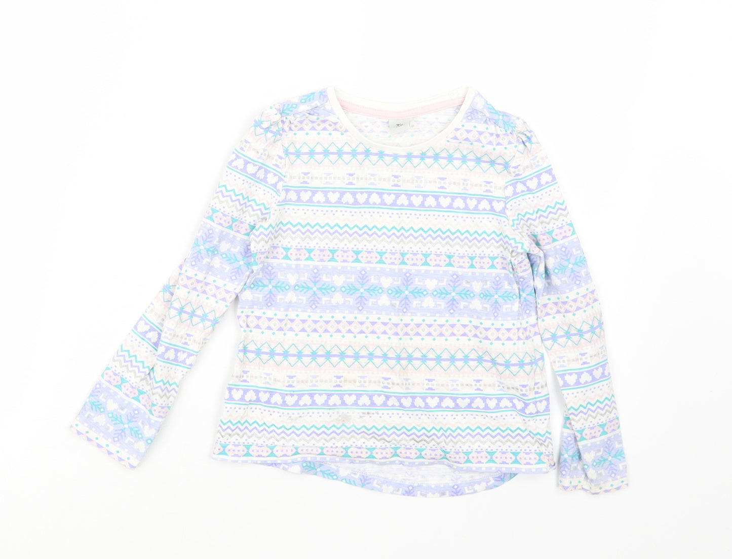 TU Girls Purple Geometric  Basic T-Shirt Size 4-5 Years