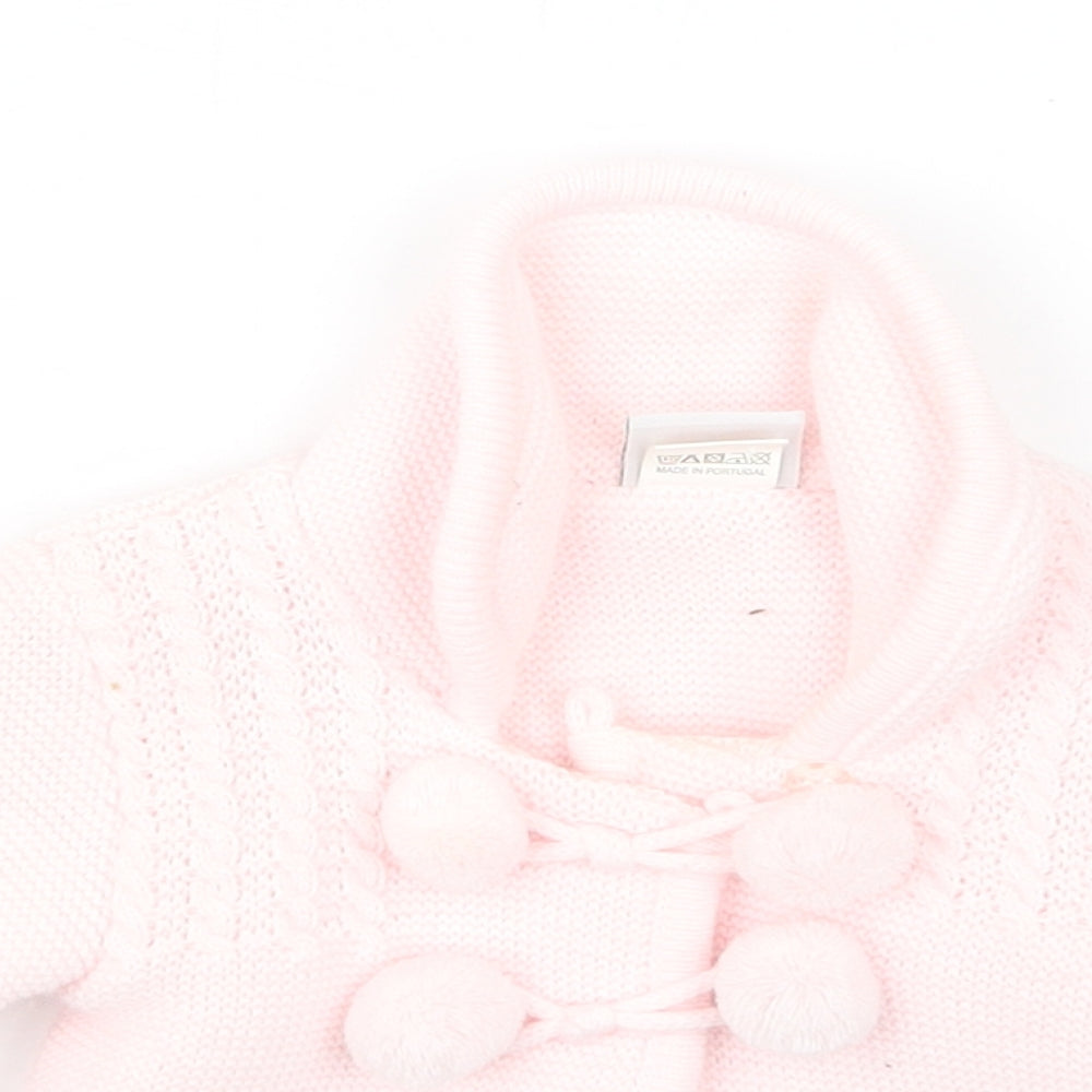 Jan & elion Girls Pink  Knit Jacket  Size 0-3 Months