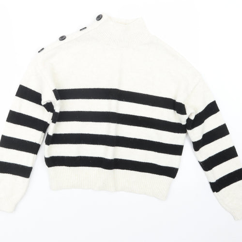 Primark Womens White  Knit Pullover Jumper Size 4