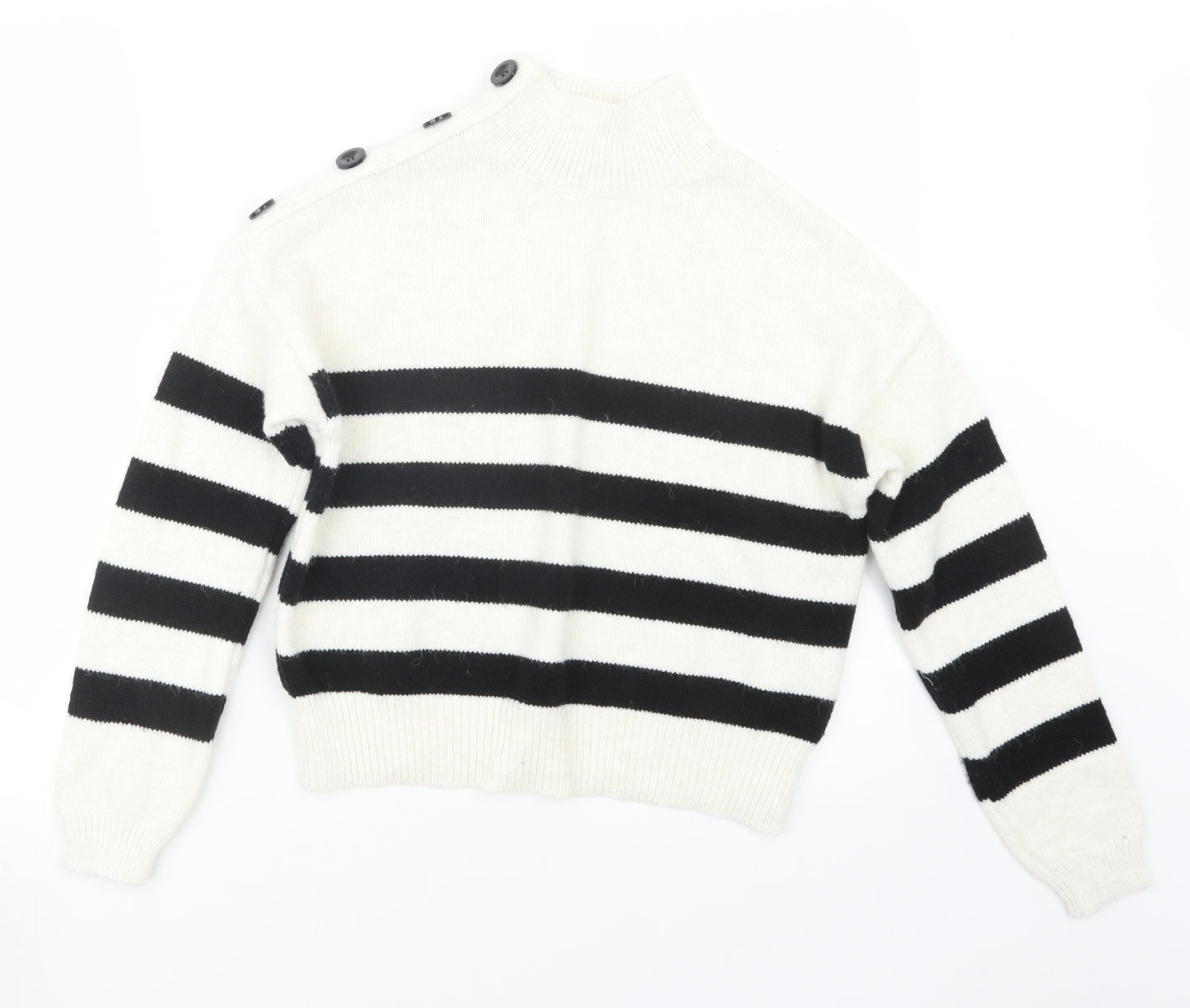 Primark Womens White  Knit Pullover Jumper Size 4
