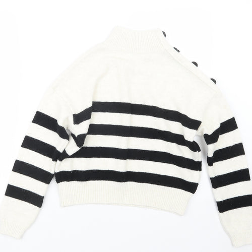 Primark Womens White  Knit Pullover Jumper Size 4