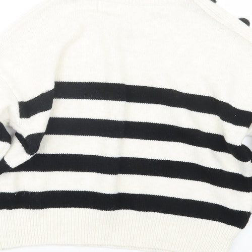 Primark Womens White  Knit Pullover Jumper Size 4