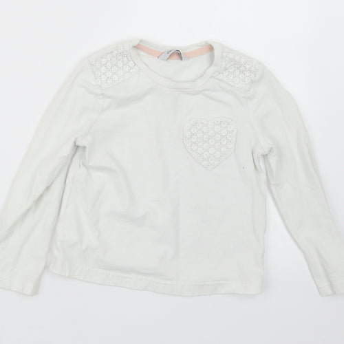 George Girls White   Basic T-Shirt Size 3-4 Years