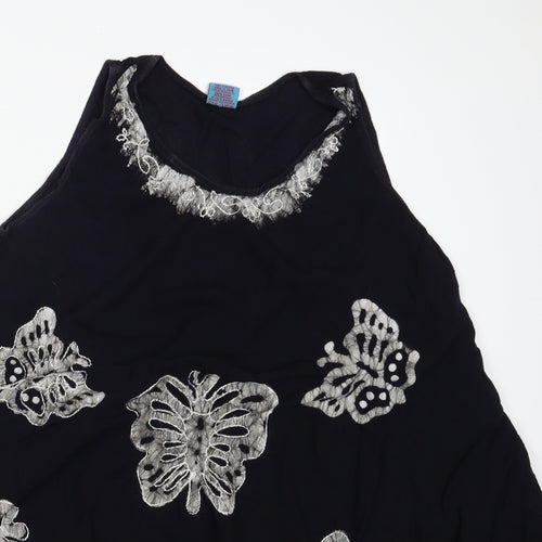 Miss Euro Style Womens Blue Animal Print  A-Line  Size M