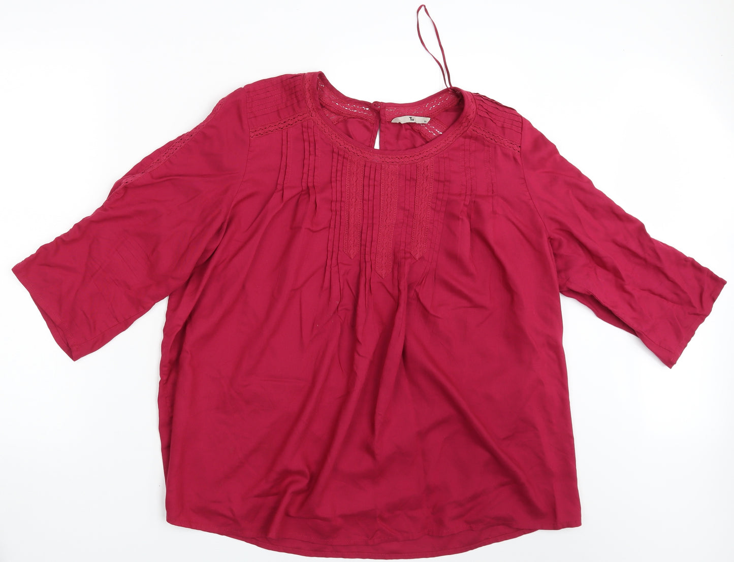 TU Womens Red   Basic Blouse Size 20