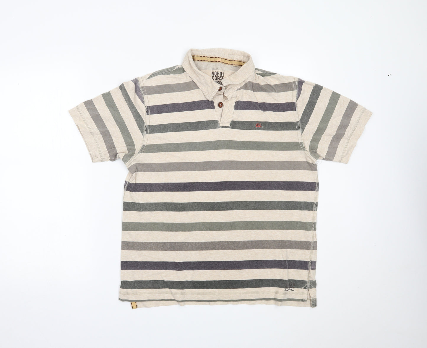 Marks and Spencer Mens Brown Striped   Polo Size M