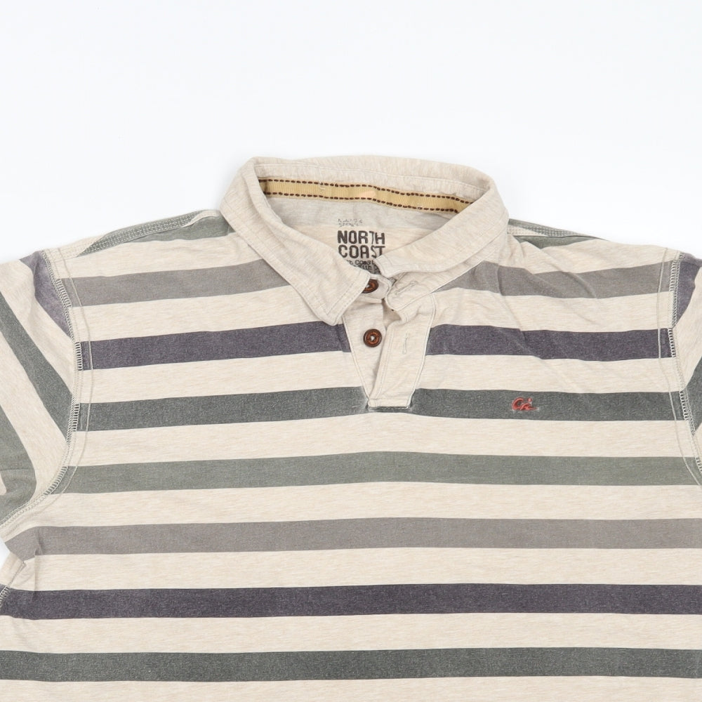 Marks and Spencer Mens Brown Striped   Polo Size M