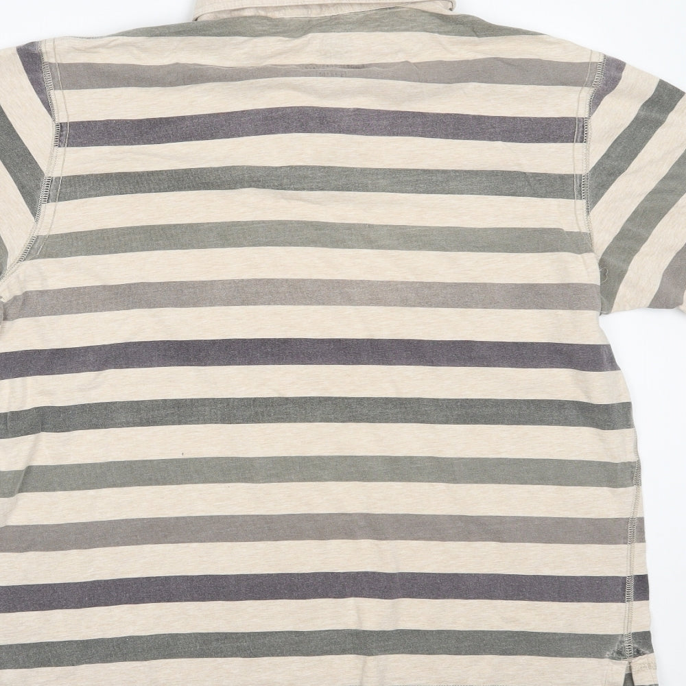Marks and Spencer Mens Brown Striped   Polo Size M