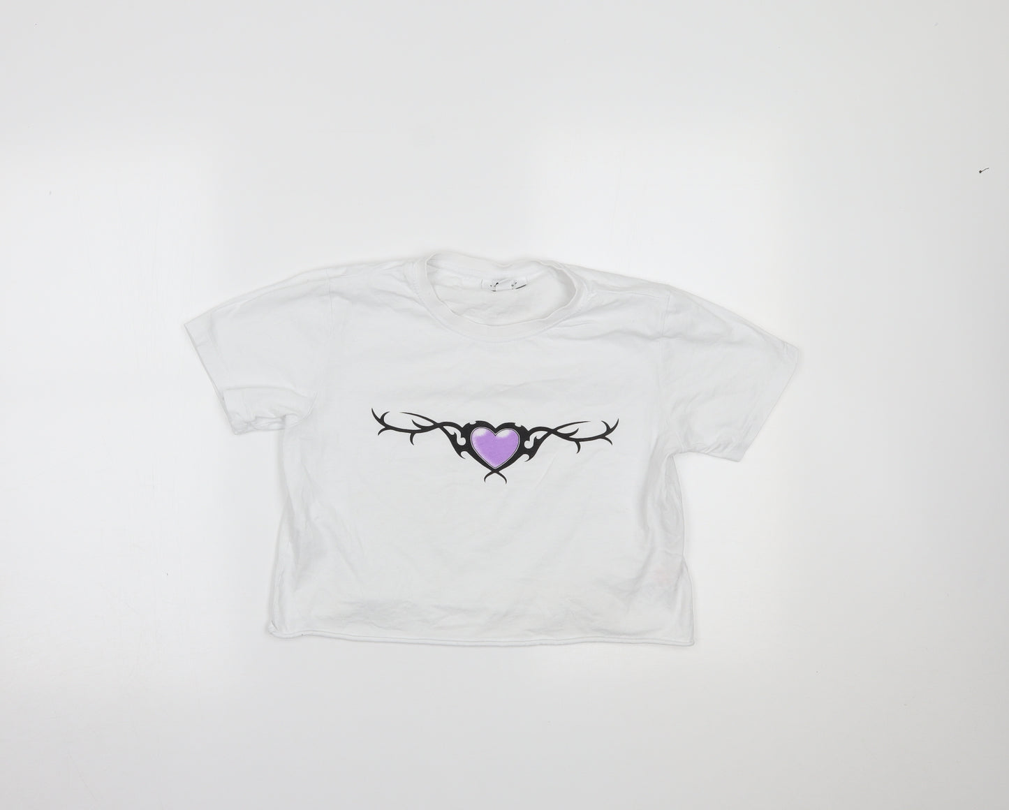 Topshop Womens White   Cropped T-Shirt Size 8