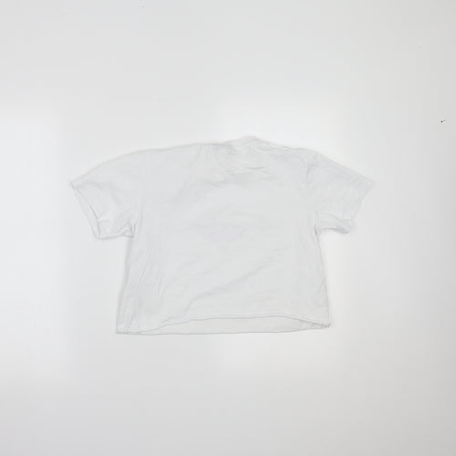 Topshop Womens White   Cropped T-Shirt Size 8