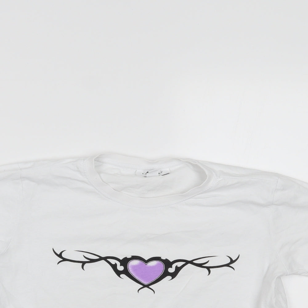 Topshop Womens White   Cropped T-Shirt Size 8