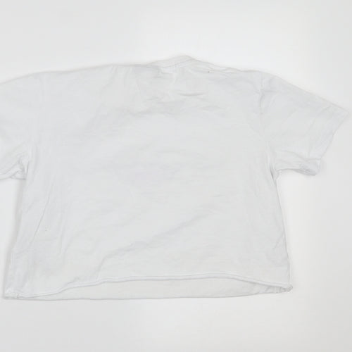 Topshop Womens White   Cropped T-Shirt Size 8