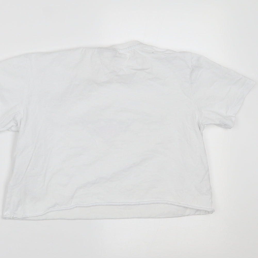 Topshop Womens White   Cropped T-Shirt Size 8