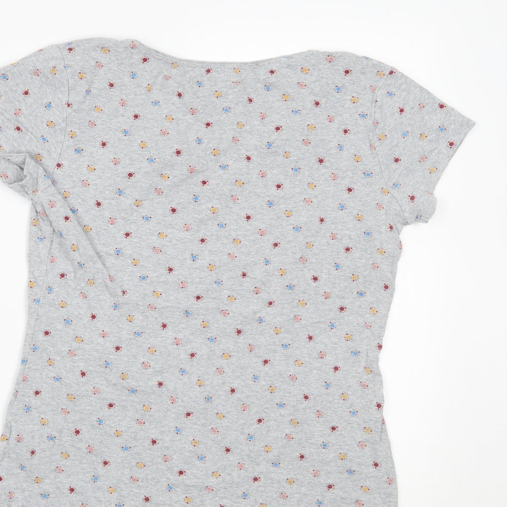 Papaya Womens Grey Polka Dot  Basic T-Shirt Size 14