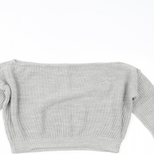 PRETTYLITTLETHING Womens Grey   Pullover Jumper Size L