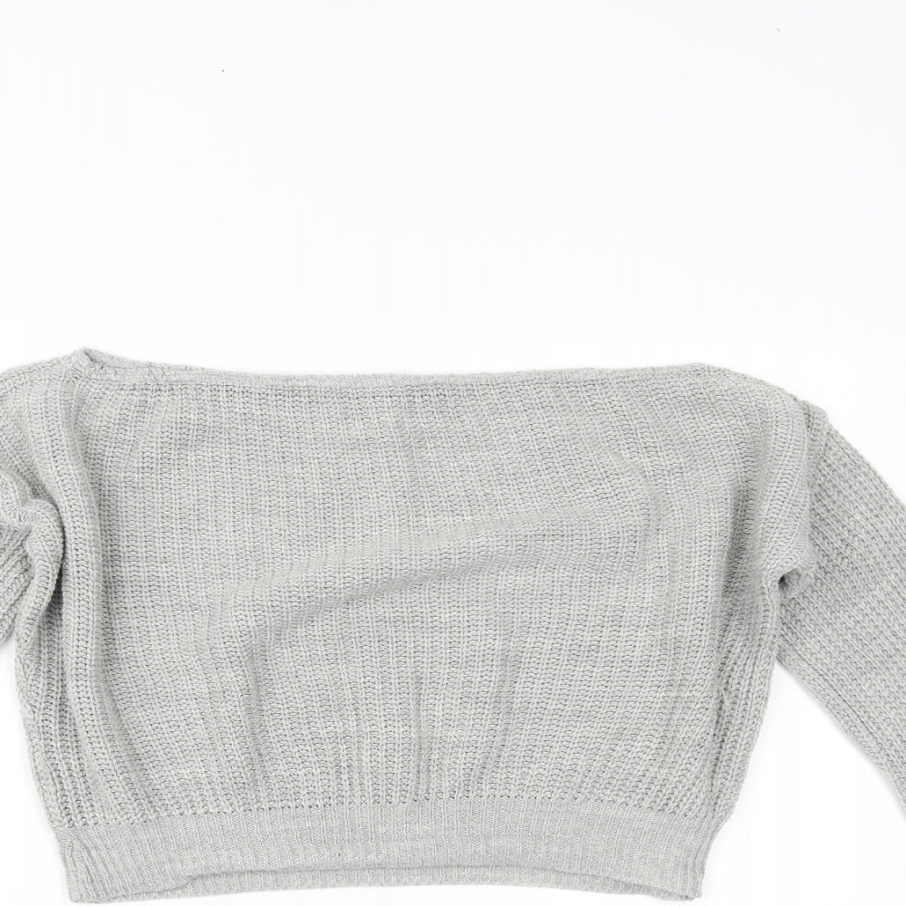 PRETTYLITTLETHING Womens Grey   Pullover Jumper Size L