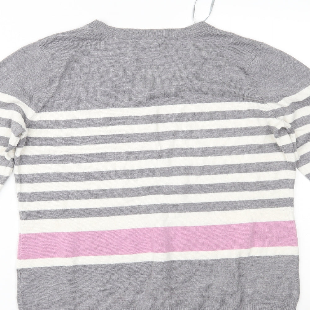 Papaya Womens Green Striped  Basic Blouse Size 14