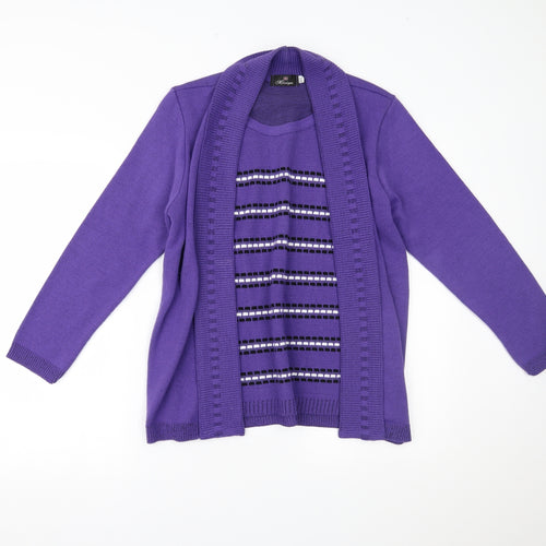 MONIQUE Womens Purple   Cardigan Jumper Size L