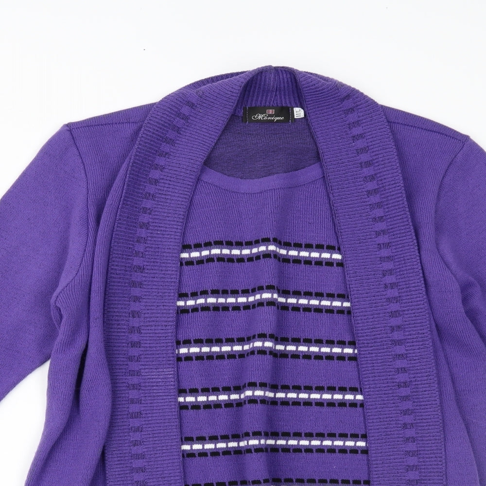 MONIQUE Womens Purple   Cardigan Jumper Size L