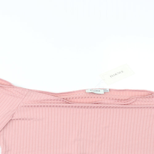 Flounce Womens Pink   Cropped Blouse Size 22