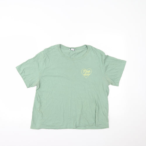 MONKL Womens Green   Cropped T-Shirt Size L