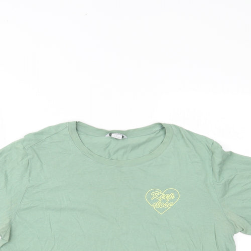 MONKL Womens Green   Cropped T-Shirt Size L