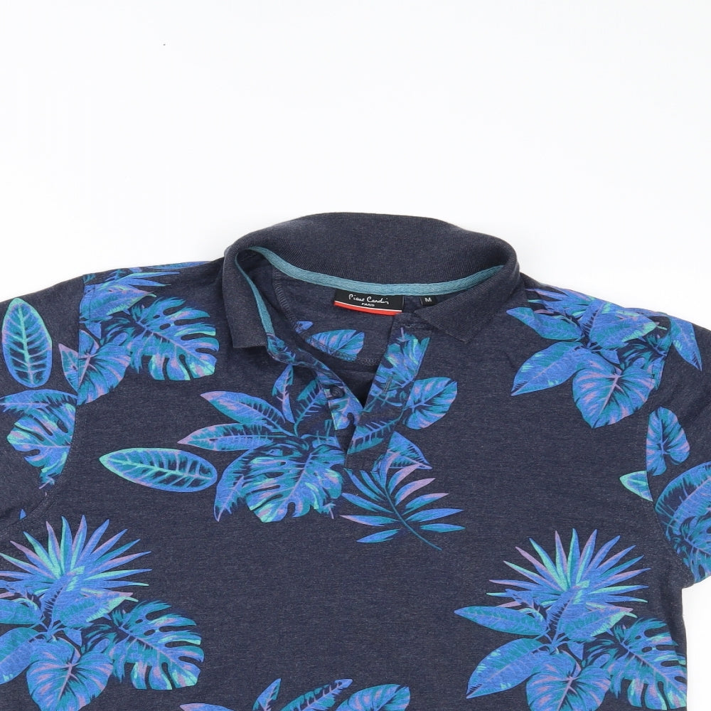 Pierre Cardin Mens Blue Floral   Polo Size M