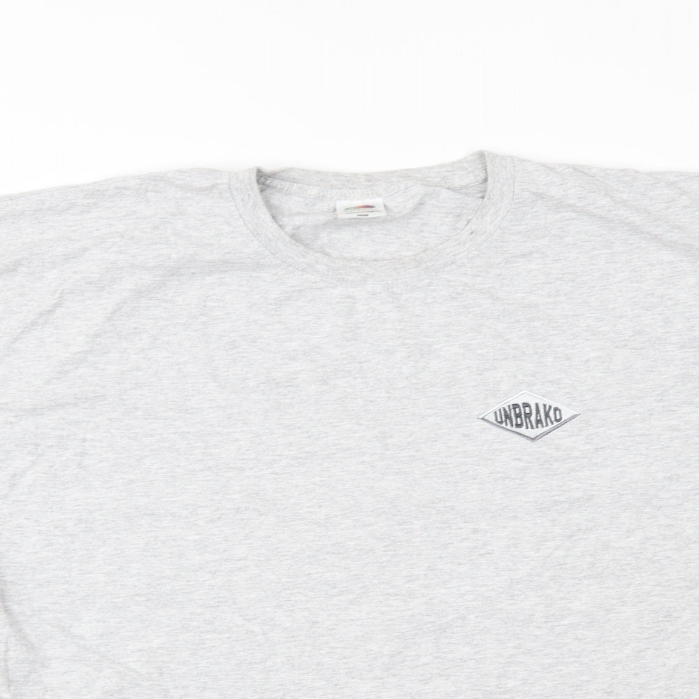 Fruit of the Loom Mens Grey    T-Shirt Size 2XL