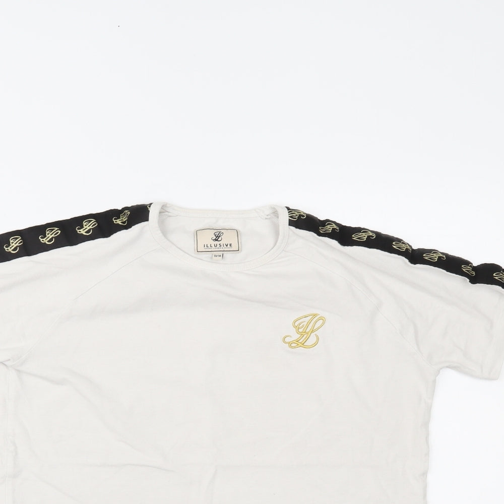ILLUSIVE LONDON Boys White   Basic T-Shirt Size 13-14 Years