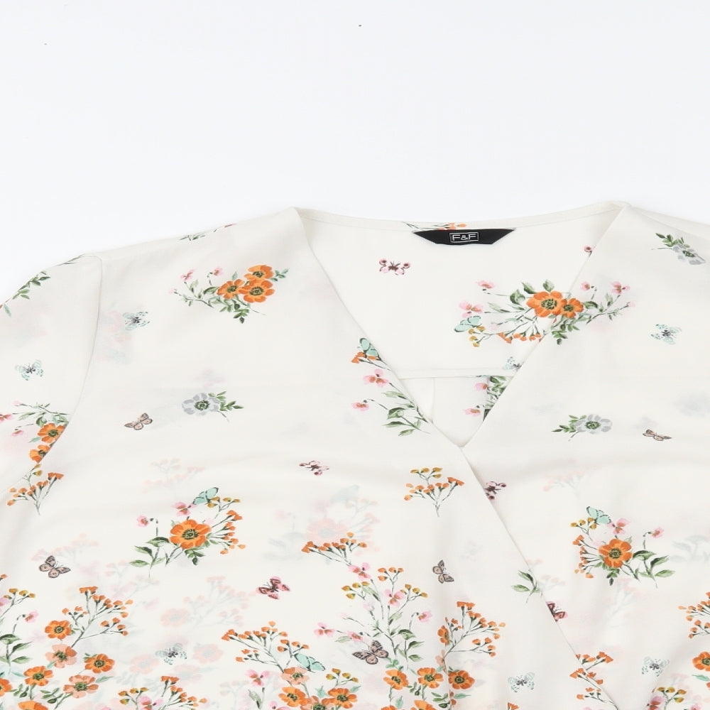 F&F Womens Multicoloured Floral  Basic Blouse Size 12