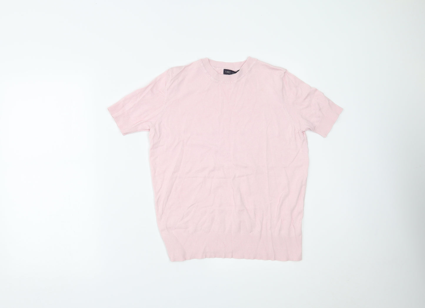 Marks and Spencer Womens Pink   Basic T-Shirt Size 8