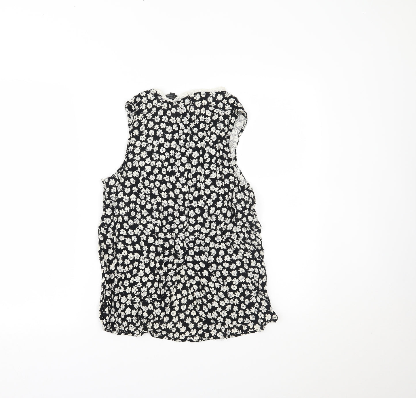 River Island Womens Black Floral  Basic Tank Size 10