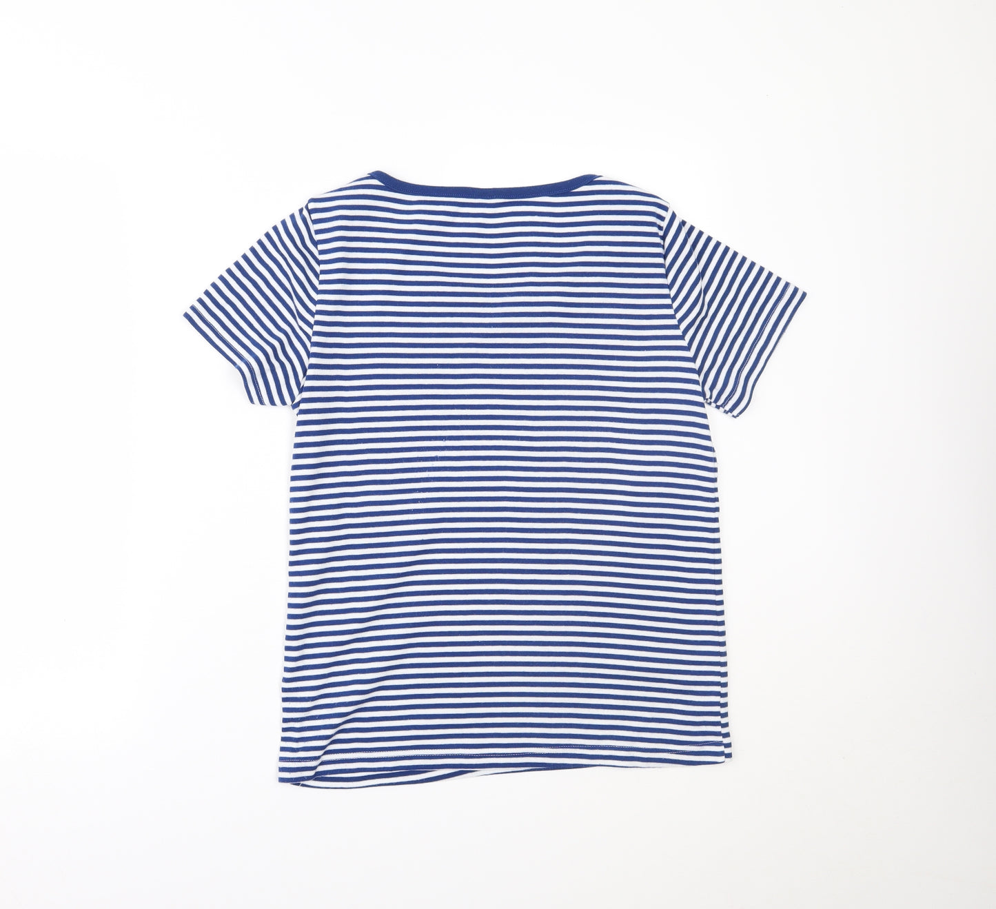 BM Womens Blue Striped  Basic T-Shirt Size S