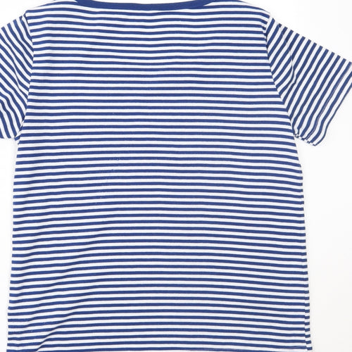 BM Womens Blue Striped  Basic T-Shirt Size S