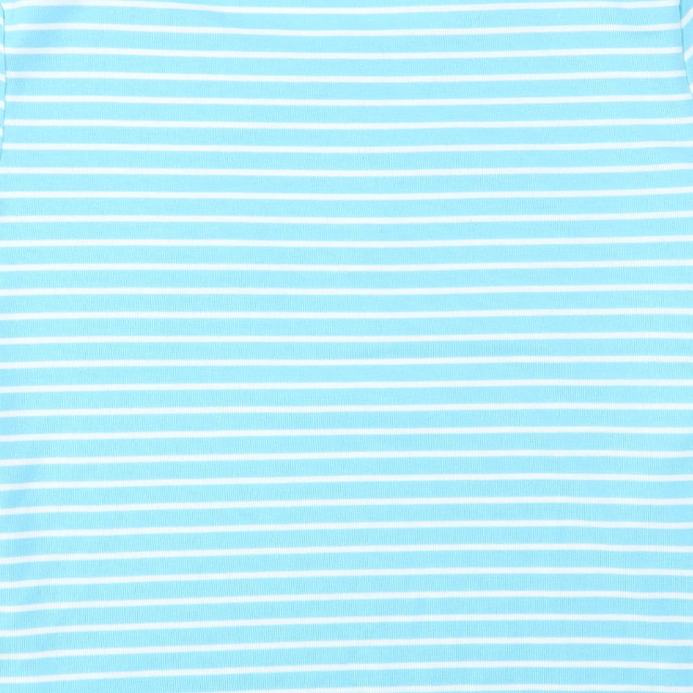 BM Womens Blue Striped  Basic T-Shirt Size S