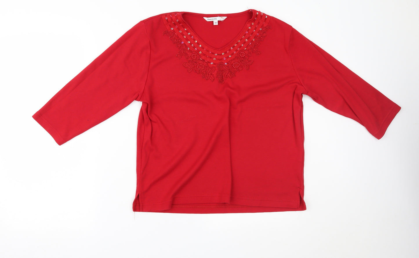 Amoretti Womens Red   Basic T-Shirt Size M
